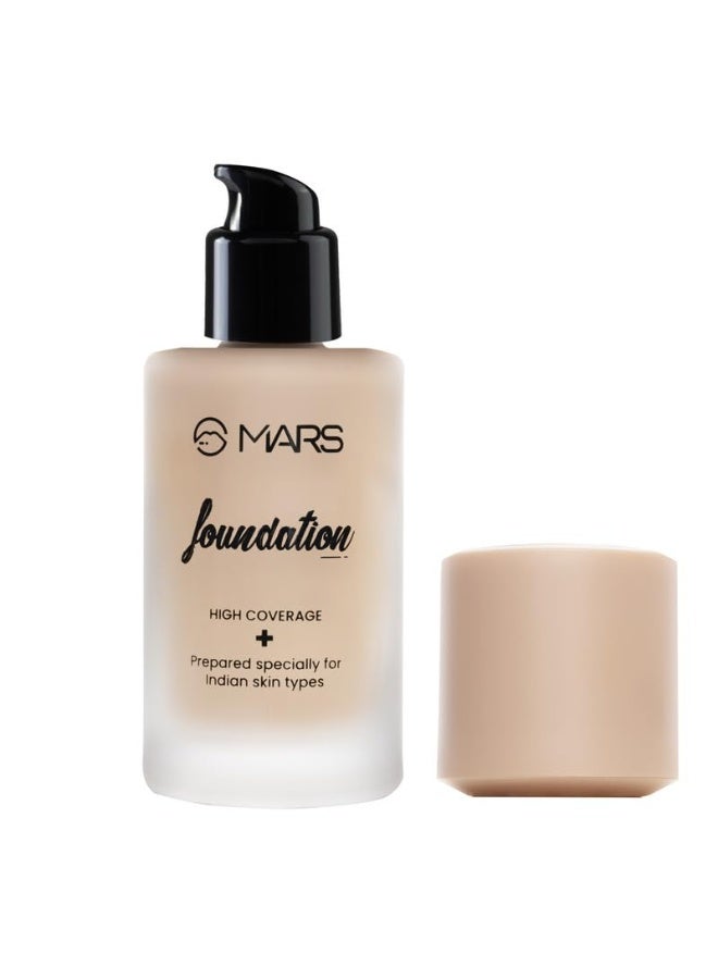 MARS SPF50 PA++++ High Coverage Foundation | IN-VIVO Tested with 5 Star UVA+UVB Protection Boots Rating | Blemish Free & Blendable Makeup | For All Skin Type (40ml) (SHADE-6.5) - Image 3